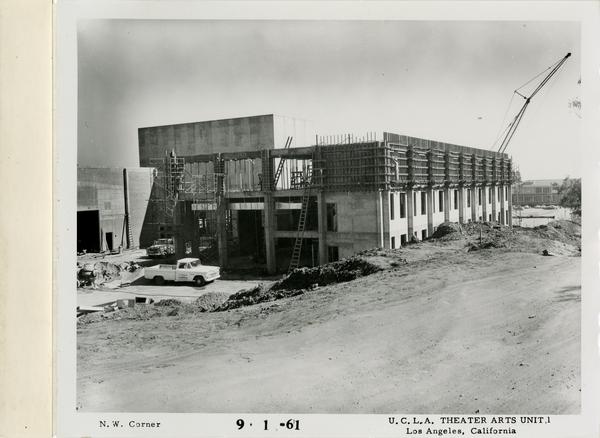 View of northwest corner of MacGowan Hall under construction, September 1, 1961