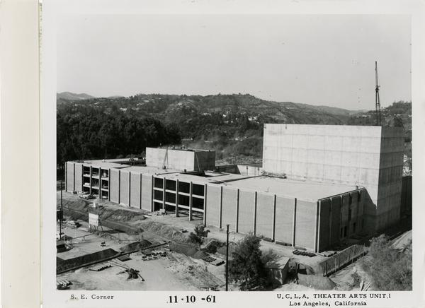 View of southeast corner of MacGowan Hall under construction, November 10, 1961