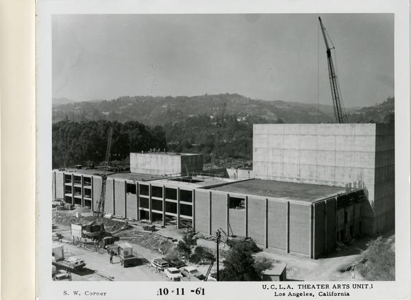 View of southwest corner of MacGowan Hall under construction, October 11, 1961