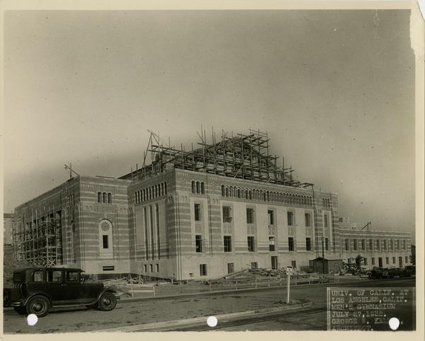 Men's gymnasium under construction, July 27, 1932