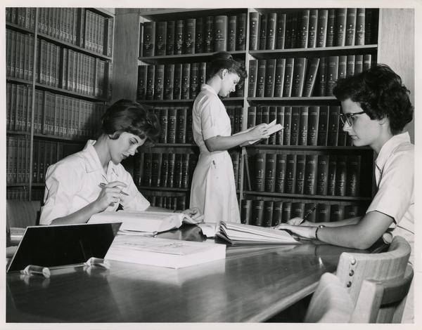 Students study in library