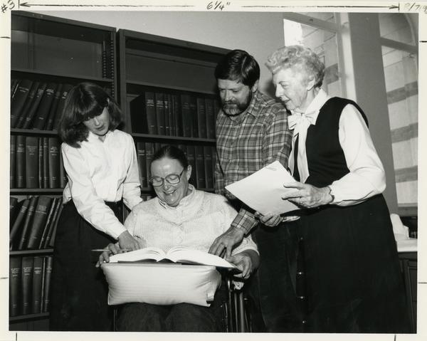 Photo of Oral History Program staff: Connie Bullock, Bernard Salm, Virginia (Patty) Carew