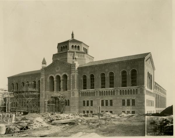 Powell Library during construction, October 1, 1928