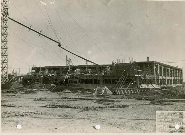 Powell Library during construction, December 1, 1927