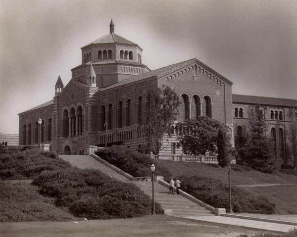 Janss steps leading up to Powell Library, ca. 1942
