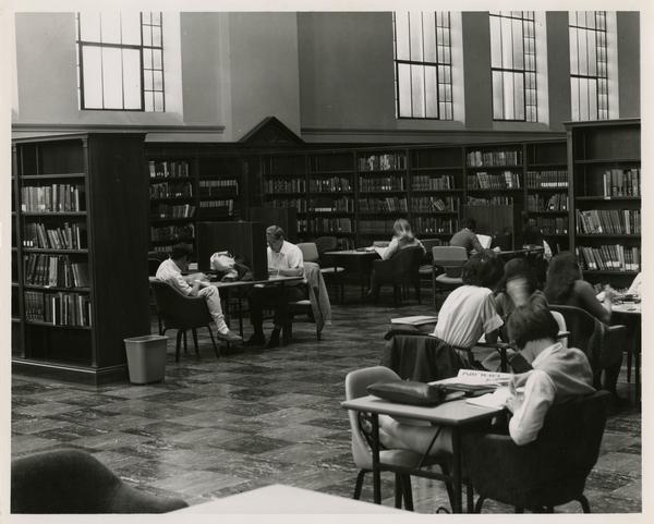 Students in the reading room