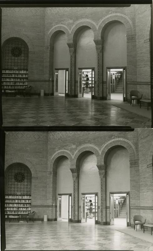 Contact sheet of Powell Library Stacks entrance