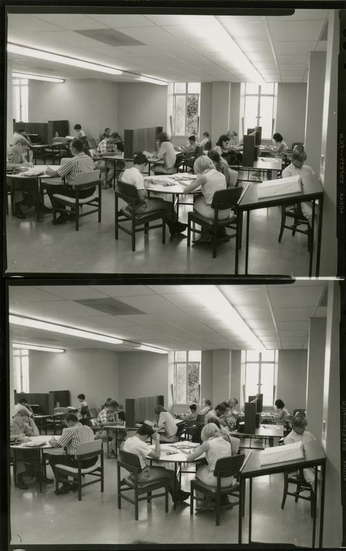 Contact sheet of Powell Library reading room