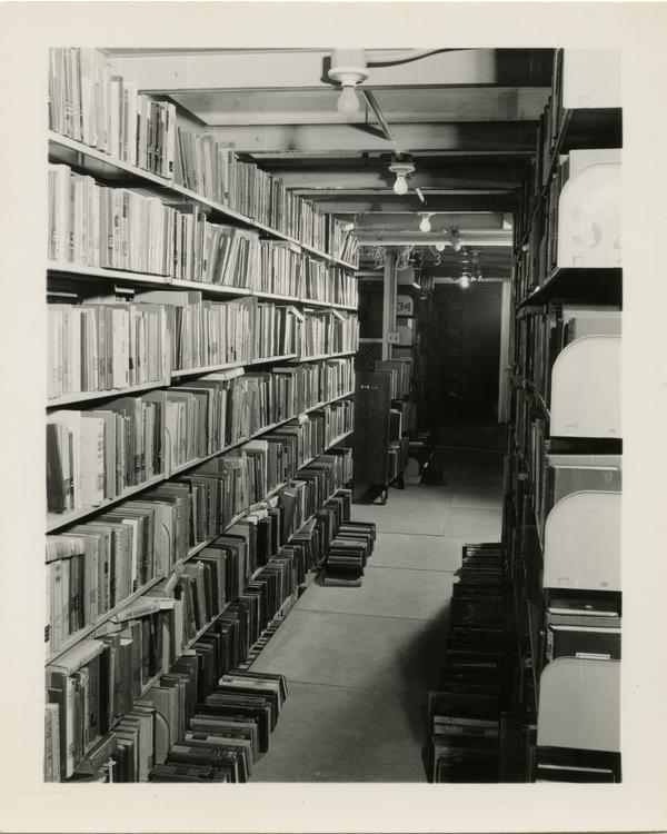 View of Powell Library Interior stacks