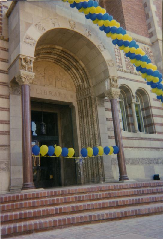 Uncut string in the entrance of Powell Library during the reopening ceremony