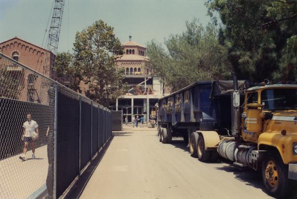 Front view of Powell during the renovation