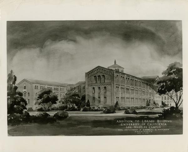 Drawing of the extension stack of the Powell Library