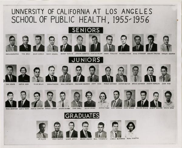 Portraits of School of Public Health undergraduate and graduate students, 1955-1956