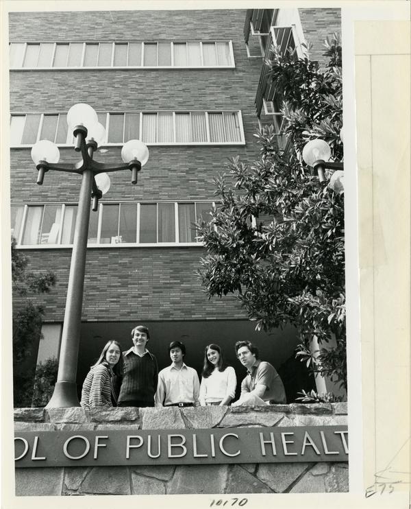 Students standing outside of School of Public Health
