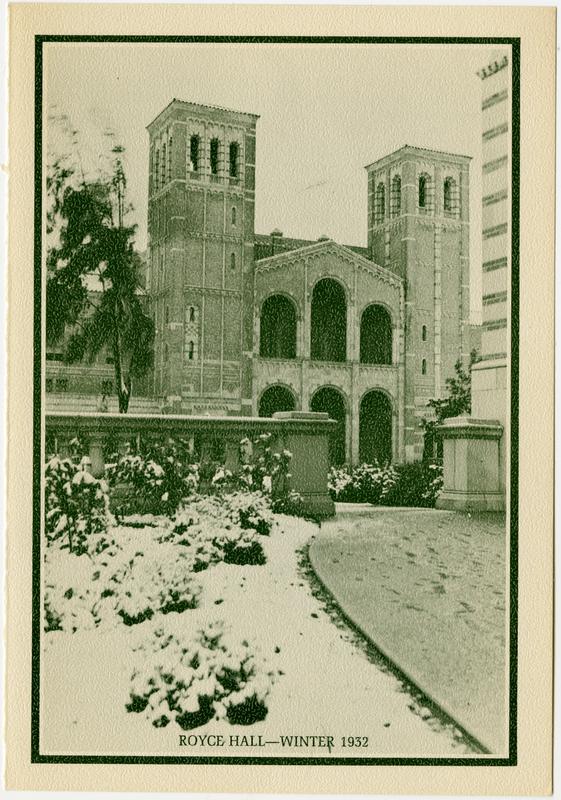 View of Royce Hall in winter, 1932