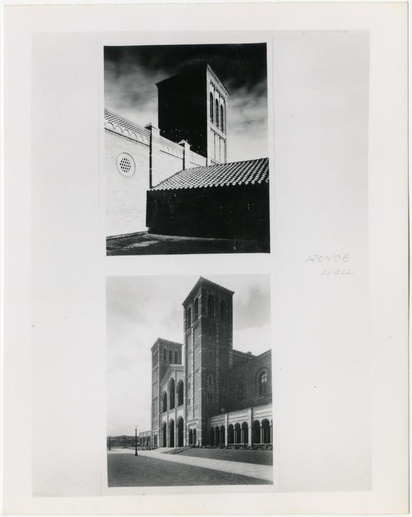 Two views of Royce Hall Towers