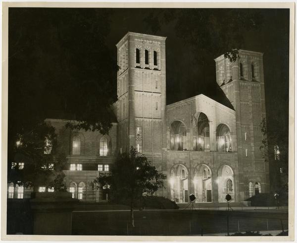 View of Royce Hall at night