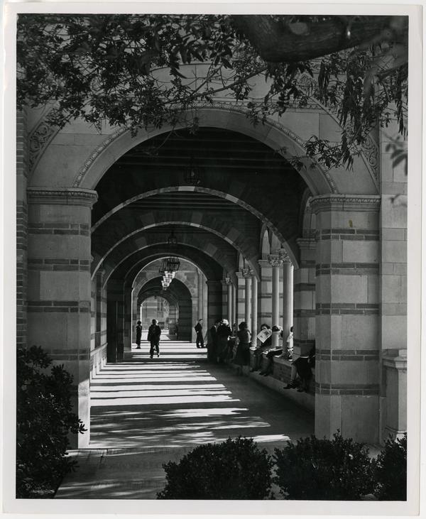 View of Royce Hall arcade, ca. 1935