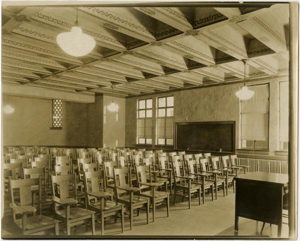 View of classroom in Royce Hall, ca. 1930