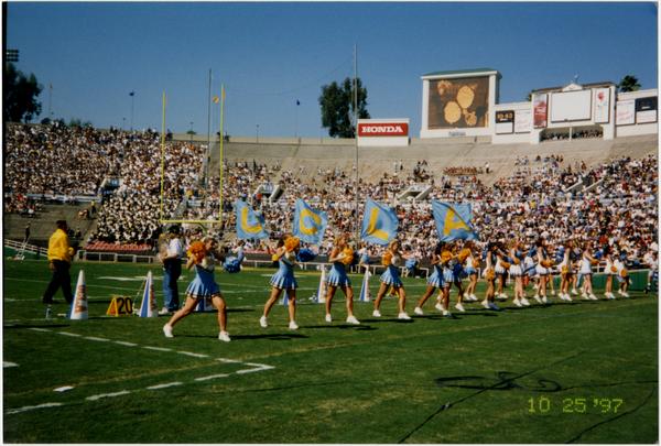 Spirit Squad performing on field, October 25, 1997