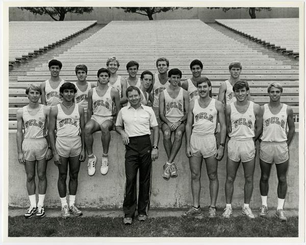 Bob Larsew with 1985 Cross Country Team