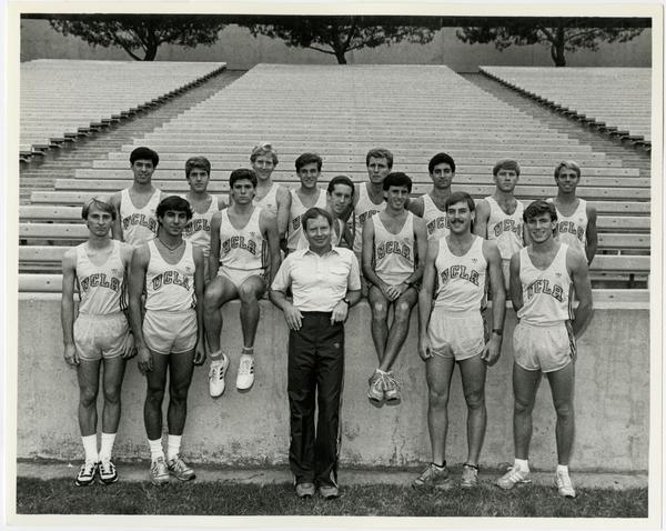 Bob Larsew with 1985 Cross Country Team