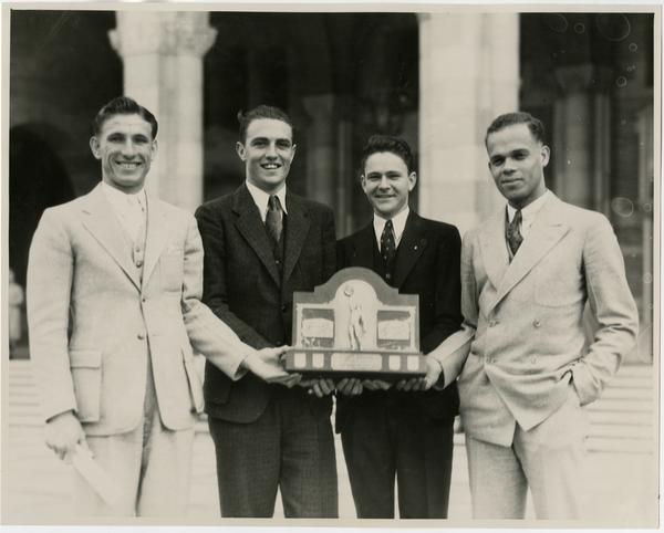 James Lu Valle and other one mile Drake relay champions, ca. 1935