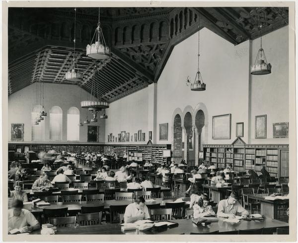 Interior view of Powell Library reading room