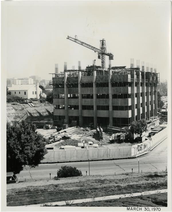 University Extension building during construction, March 30, 1970