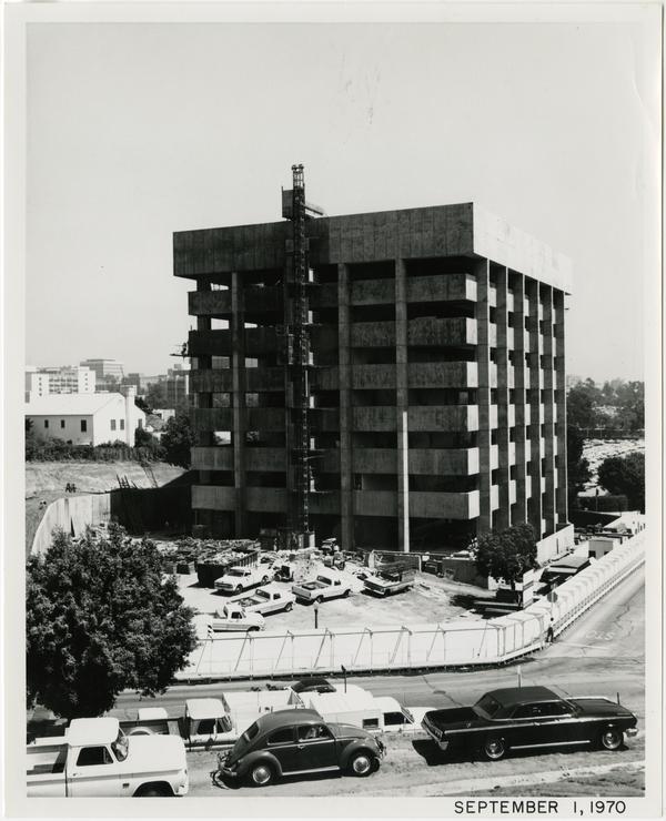 University Extension building during construction, September 1, 1970
