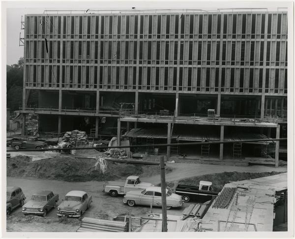 View of the construction of the University Research Library