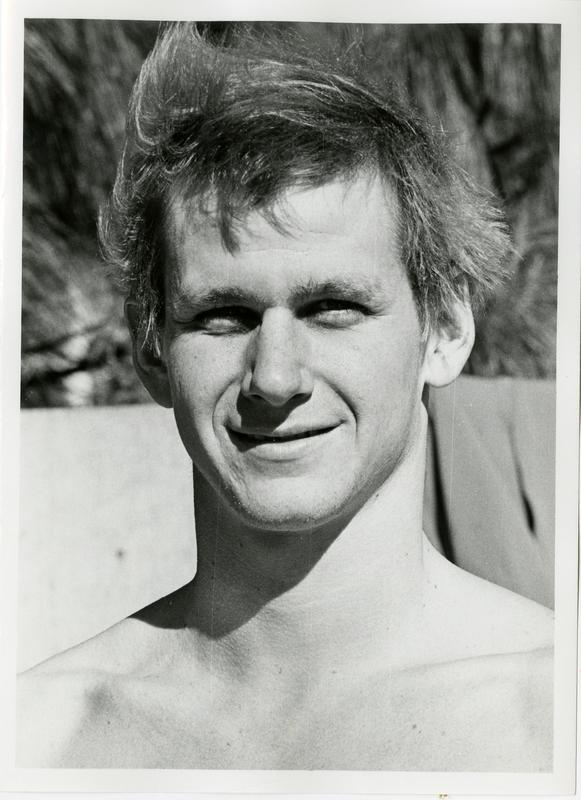 Portrait of swim team member, Daniel Stephenson, ca. 1979