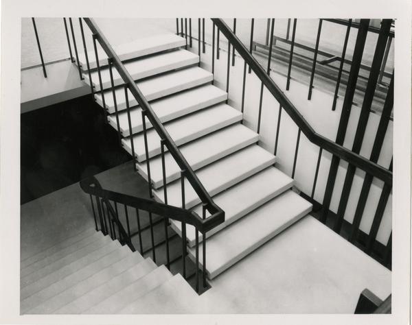 Part of the staircase in the University Research Library