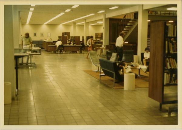 View of first floor of the University Research Library, ca. 1964