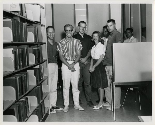 Group of unidentified library employees, 1964