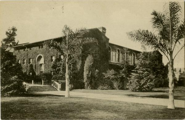 Postcard featuring view of the Girl's Gymnasium on Vermont Ave campus