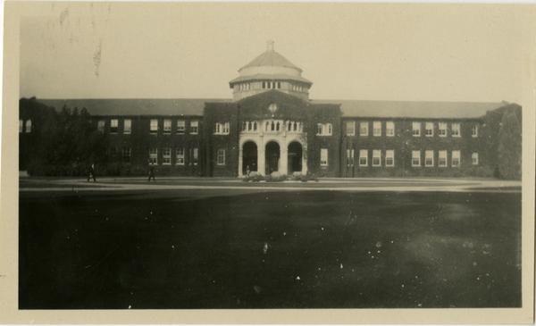 Front view of Millspaugh Hall on Vermont Ave campus, October 1929