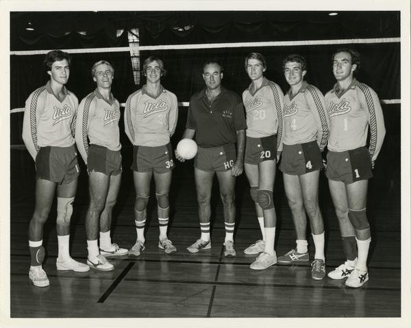 UCLA Men's Volleyball Team with coach, 1982