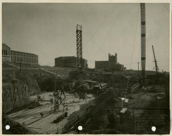 Women's Gymnasium during construction, November 30, 1931