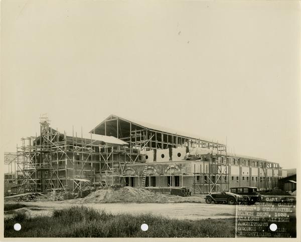 Women's Gymnasium during construction, March 28, 1932