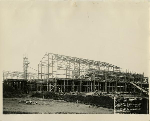 Women's Gymnasium during construction, January 30, 1932