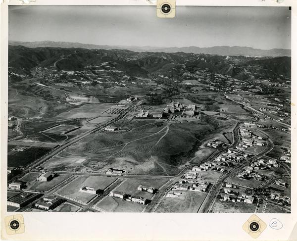 Aerial View of UCLA campus including Hershey Hall, October 1931