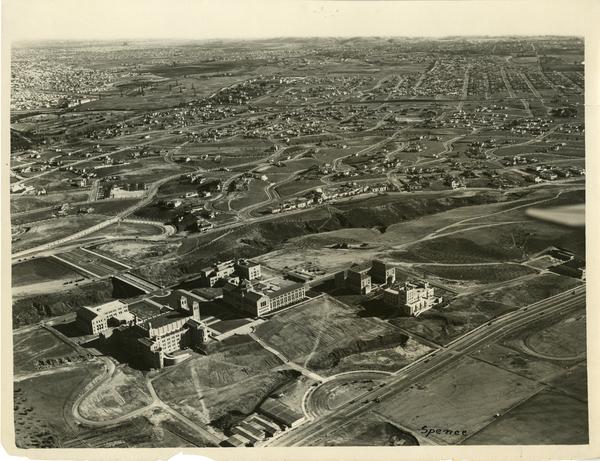 Aerial view of UCLA campus, January 1931