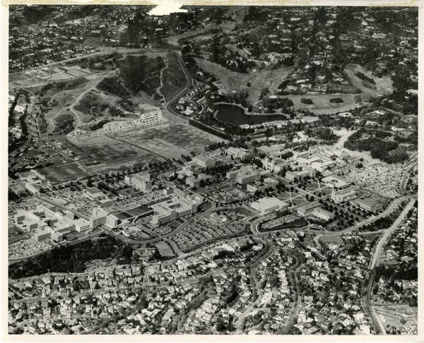 Aerial view of UCLA, 1956
