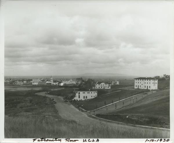 View of UCLA Fraternity Row, 1930