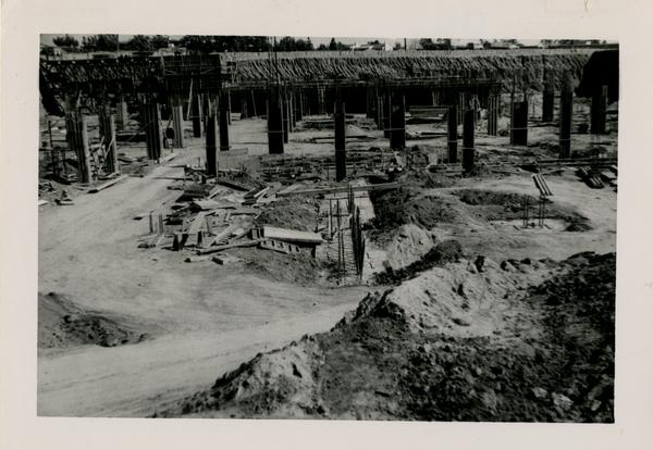 Looking east at UCLA Medical Center during construction, February 24, 1952