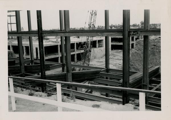 Looking southwest at UCLA Medical Center during construction, May 31, 1952