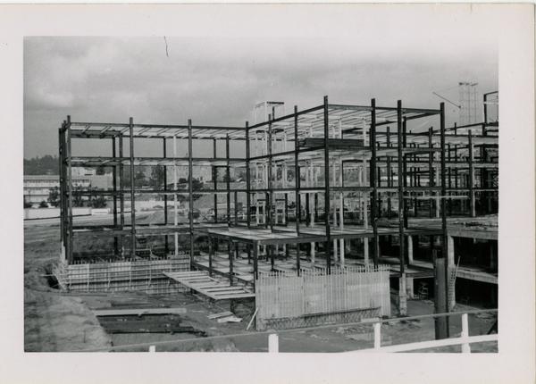 Looking northeast from southwest corner of UCLA Medical Center during construction, November 30, 1952