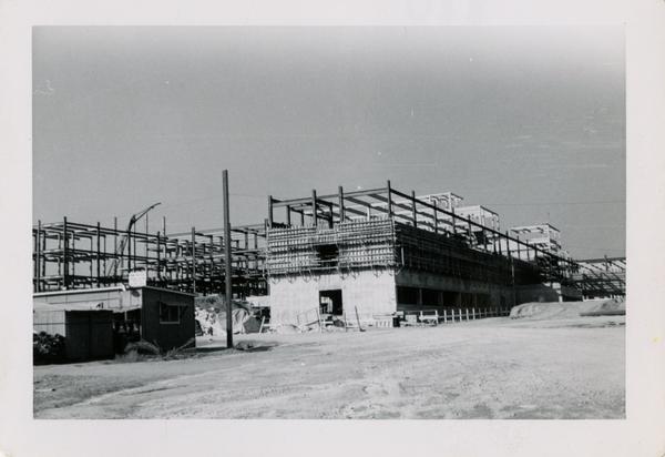 Looking northwest at UCLA Medical Center during construction, November 8, 1952