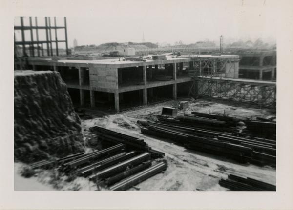 Looking southwest at UCLA Medical Center during construction, May 24, 1952
